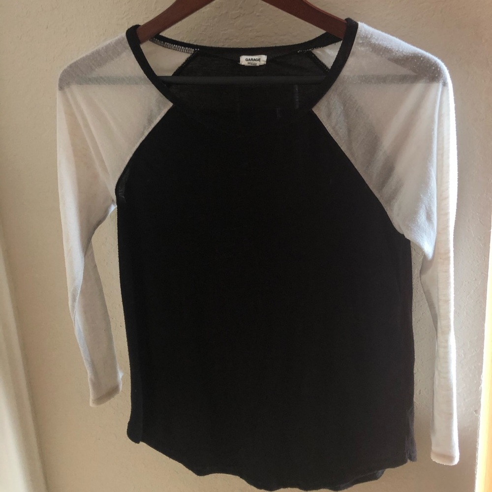 Garage Crew Neck with White Long Sleeves